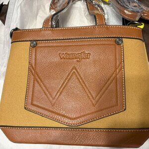 Wrangler Canvas Mini Top Handle Tote Crossbody - Brown WG142-2005